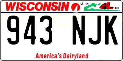 WI license plate 943NJK