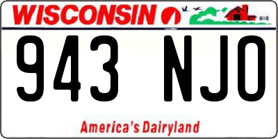 WI license plate 943NJO