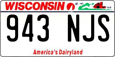 WI license plate 943NJS