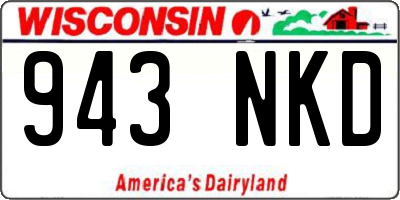 WI license plate 943NKD