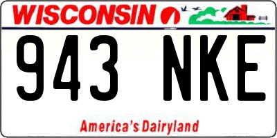 WI license plate 943NKE