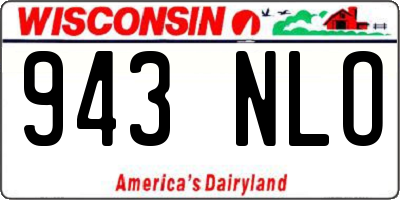 WI license plate 943NLO
