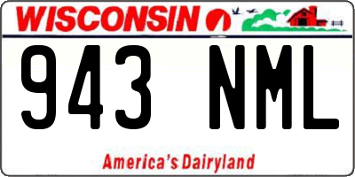 WI license plate 943NML