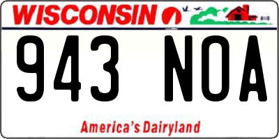 WI license plate 943NOA