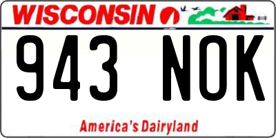 WI license plate 943NOK