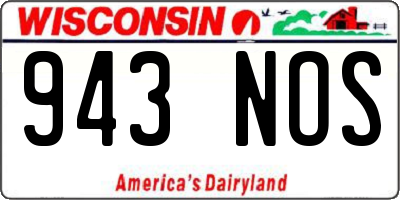 WI license plate 943NOS