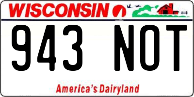 WI license plate 943NOT