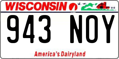 WI license plate 943NOY