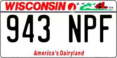 WI license plate 943NPF