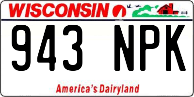 WI license plate 943NPK
