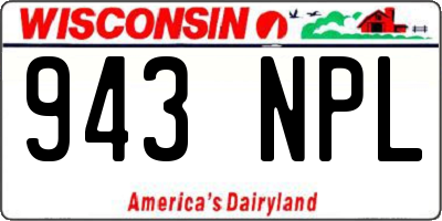 WI license plate 943NPL