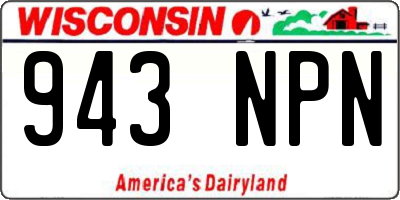 WI license plate 943NPN