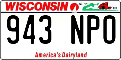 WI license plate 943NPO