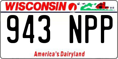 WI license plate 943NPP