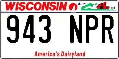 WI license plate 943NPR
