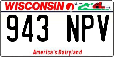 WI license plate 943NPV
