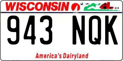 WI license plate 943NQK
