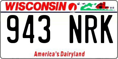 WI license plate 943NRK