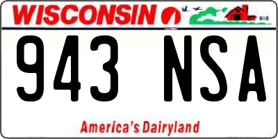 WI license plate 943NSA
