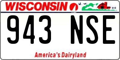 WI license plate 943NSE