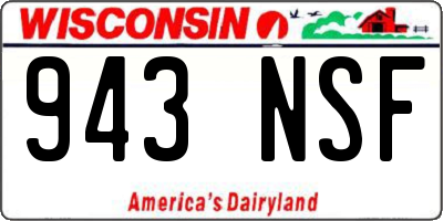 WI license plate 943NSF
