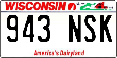 WI license plate 943NSK