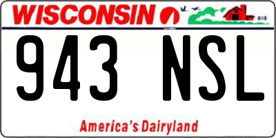 WI license plate 943NSL