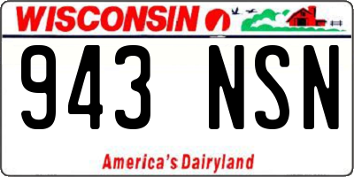 WI license plate 943NSN