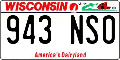 WI license plate 943NSO