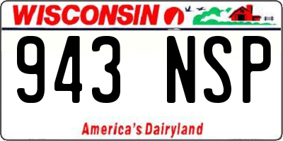 WI license plate 943NSP