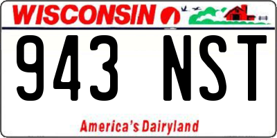 WI license plate 943NST