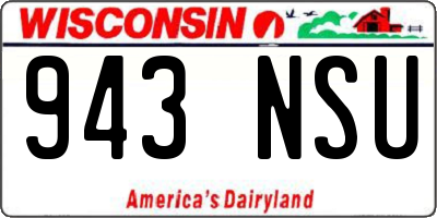 WI license plate 943NSU