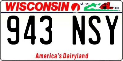 WI license plate 943NSY