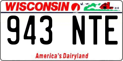 WI license plate 943NTE