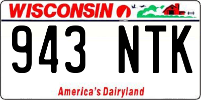 WI license plate 943NTK