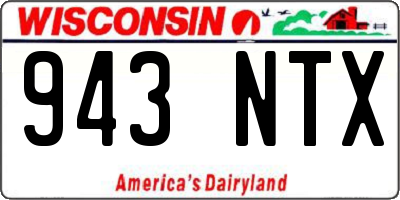 WI license plate 943NTX