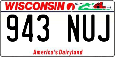 WI license plate 943NUJ