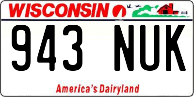 WI license plate 943NUK
