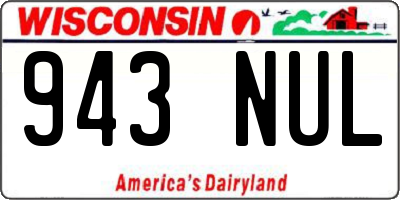 WI license plate 943NUL