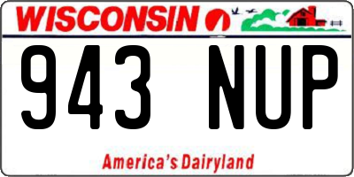 WI license plate 943NUP