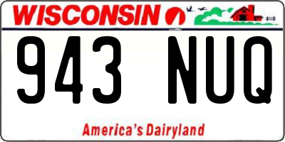 WI license plate 943NUQ