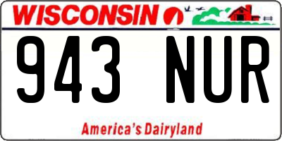 WI license plate 943NUR