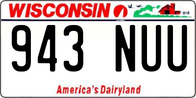 WI license plate 943NUU