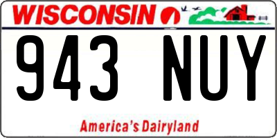 WI license plate 943NUY
