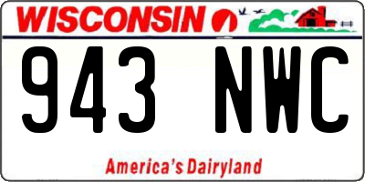 WI license plate 943NWC
