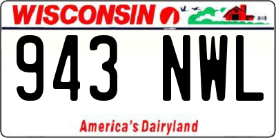 WI license plate 943NWL