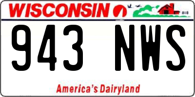 WI license plate 943NWS