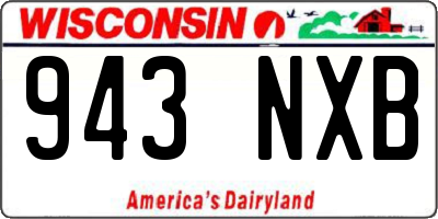 WI license plate 943NXB