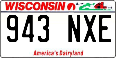 WI license plate 943NXE