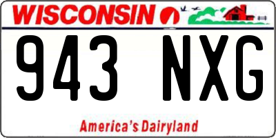 WI license plate 943NXG